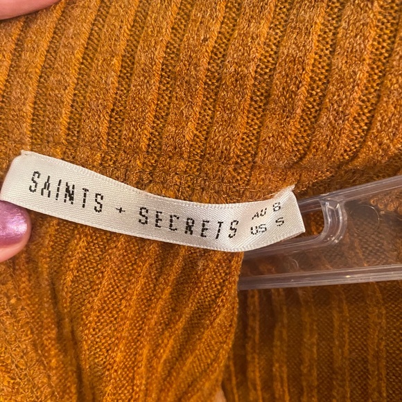Saints + Secrets Women Long Sleeves Crop Top Size Small (like)Pumpkin Color - Picture 7 of 13